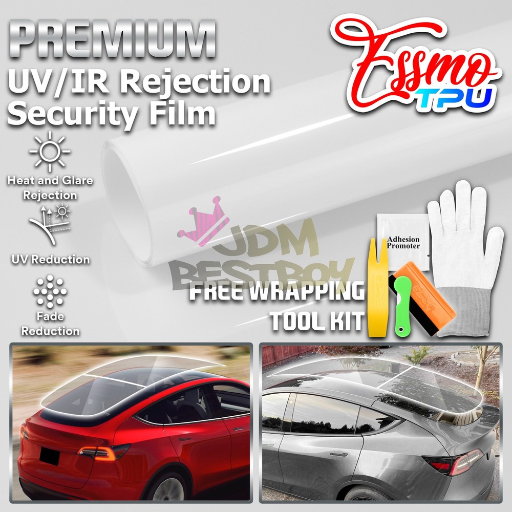 TPU Essmo Security Clear Glass Car Auto Sunroof VLT70% UV99% Windshield Sunshade