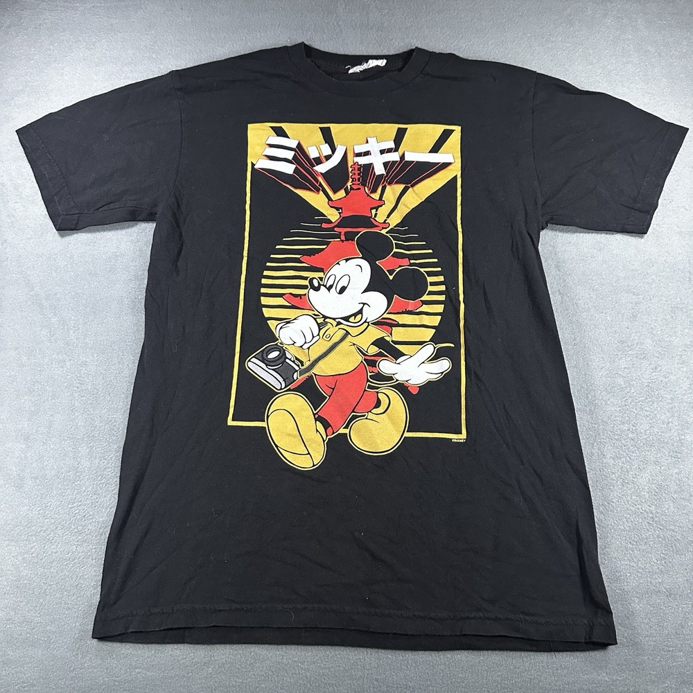 Disney Tshirt Men’s Small Black Mickey Mouse Japan Tourist Graphic T-shirt