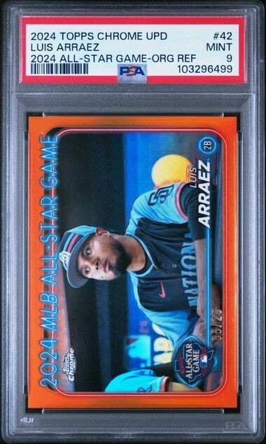 2024 Topps Chrome Orange Ref #ASGC42 Luis Arraez San Diego Padres /25 PSA 9