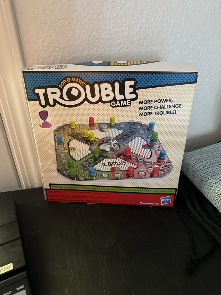 Hasbro Pop-O-Matic Trouble Board Game Plus Shield And Power Die New Sealed!