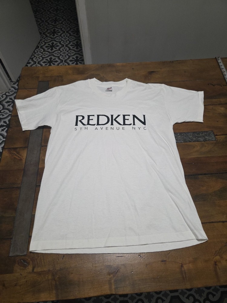 Vtg 90s Redken 5th Avenue NYC Promo T-Shirt Single Stitch White Anvil Tag Large