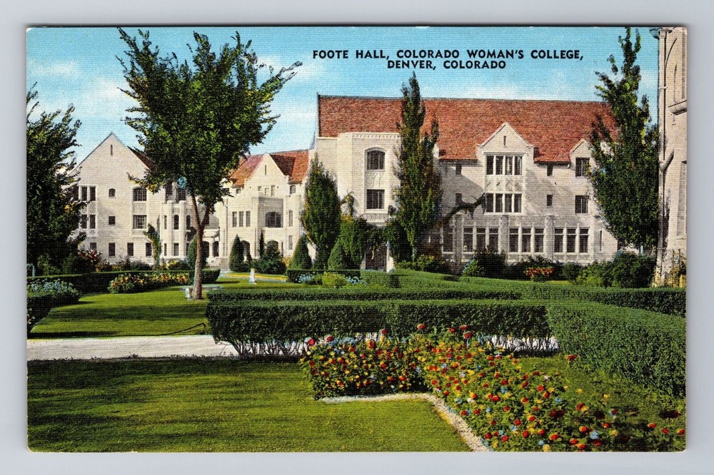 Denver CO-Colorado, Foote Hall, Woman's College, Antique, Vintage Postcard