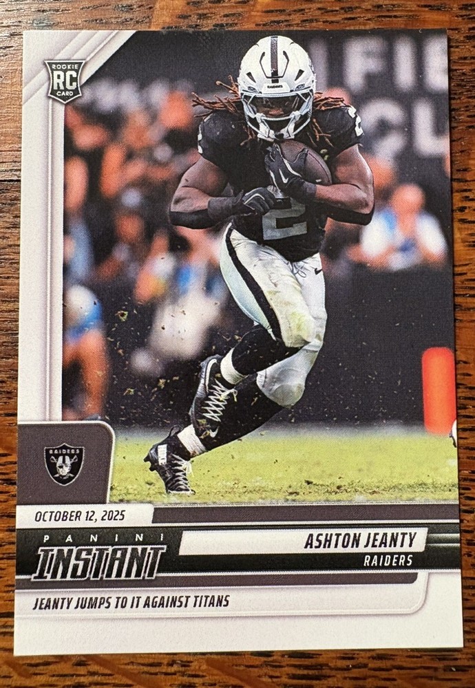 2025 Panini Instant NFL #144 Ashton Jeanty Las Vegas Raiders Rookie Card SP /770