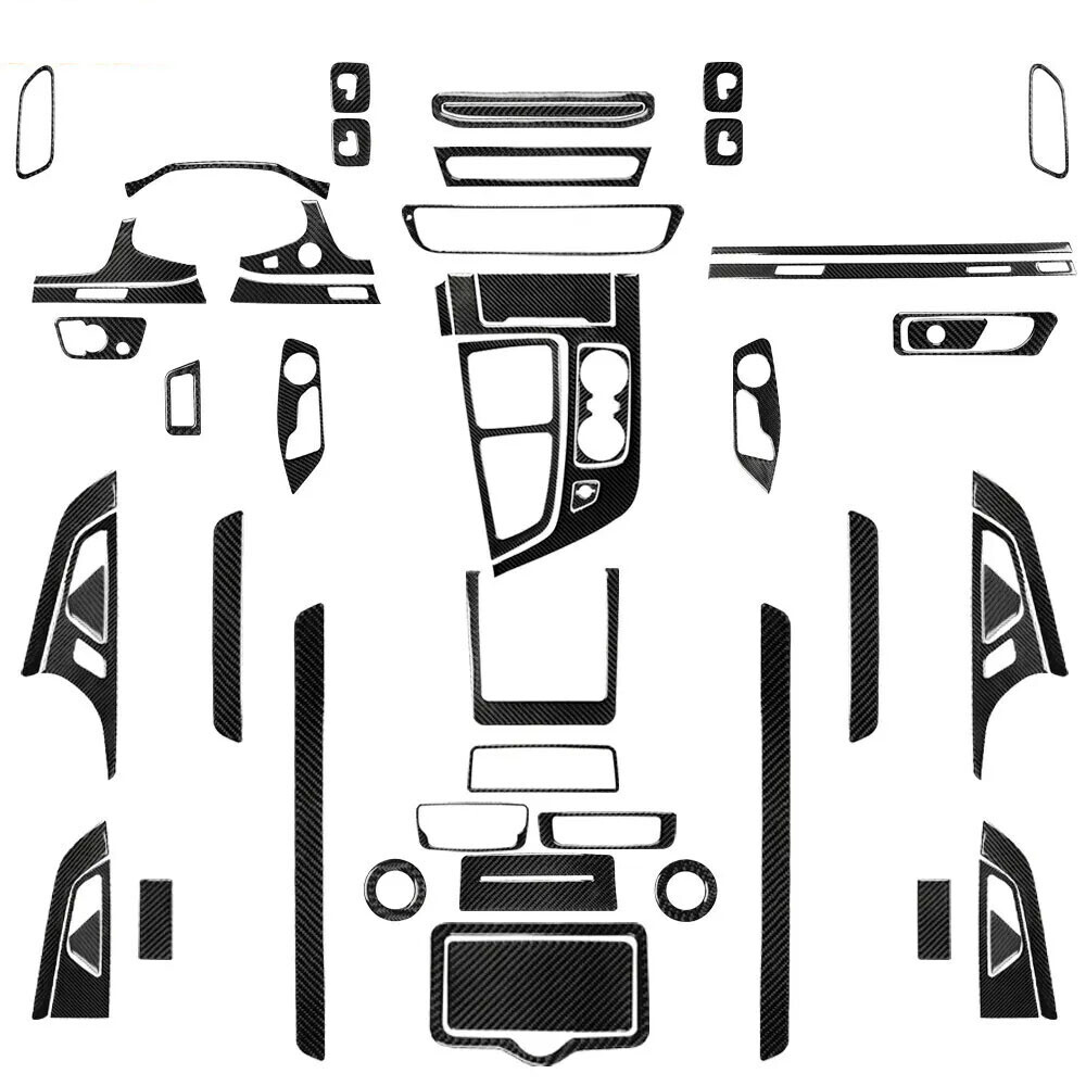 75Pcs Real Carbon Fiber Full Kits Interior Trim Cover For Audi Q7 SQ7 4M 2016-19