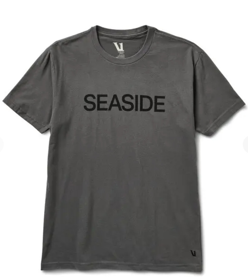 vuori mens seaside short sleeve t shirt charcoal medium