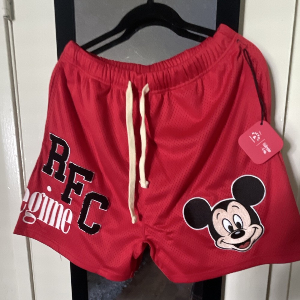 Civil Regime x Disney Mickey & Friends Mesh Graphic Red Men's Shorts Drawstring
