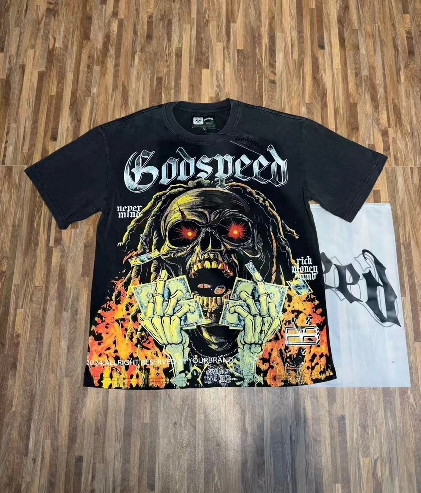 Mens NEW Skeleton Hands USD print Short sleeved T-shirt