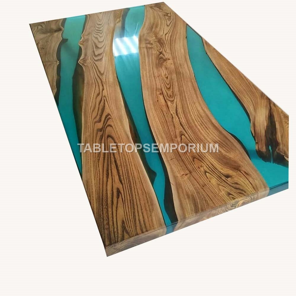 Epoxy Resin Spalted Maple and Acacia Wood River Bar Top Furniture