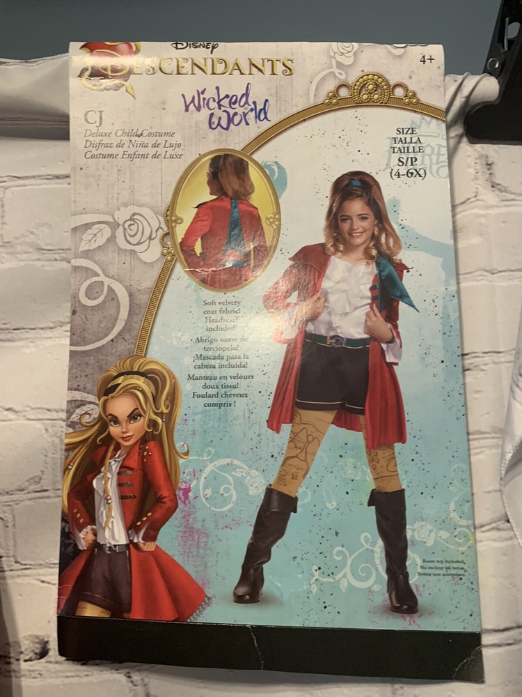 DISNEY DESCENDANTS WICKED WORLD CJ HOOK HALLOWEEN COSTUME SMALL 4-6 NEW Kids