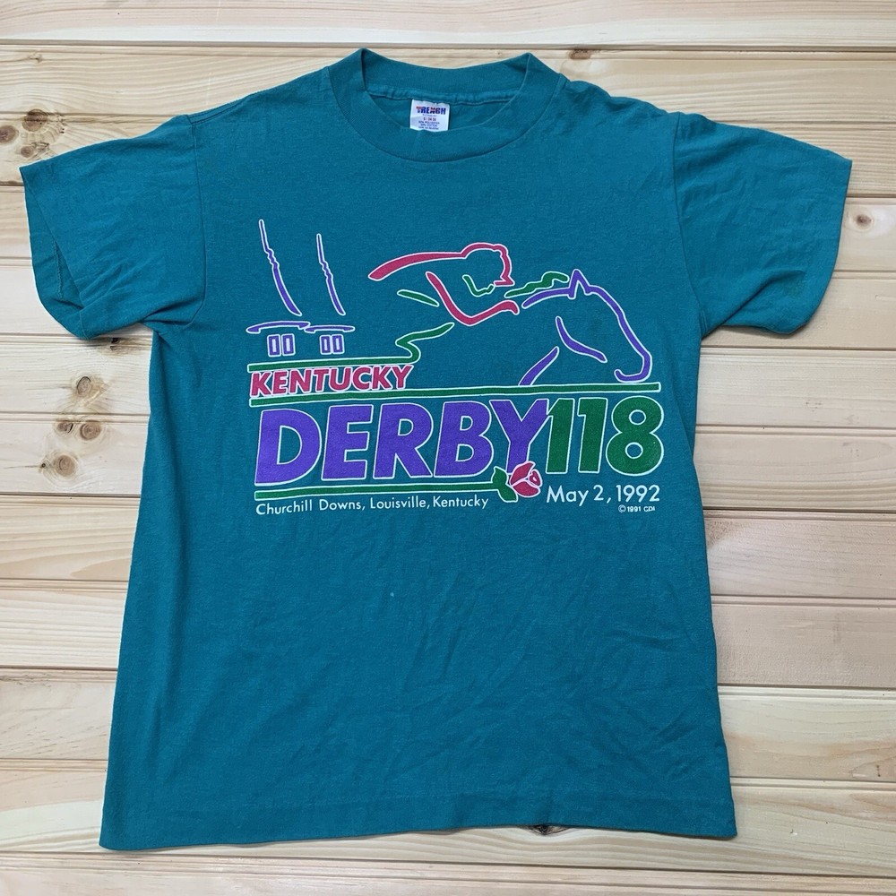 Vintage 1992 Kentucky Derby 118 Shirt Single Stitch Size Small 90s