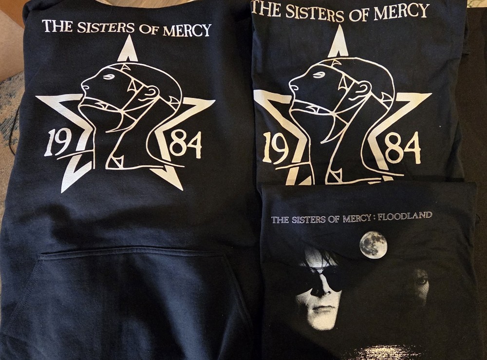 The Sisters of Mercy Shirt Lot. 2 T-shirts and 1 Hoodie. All 2XL. Gently Used