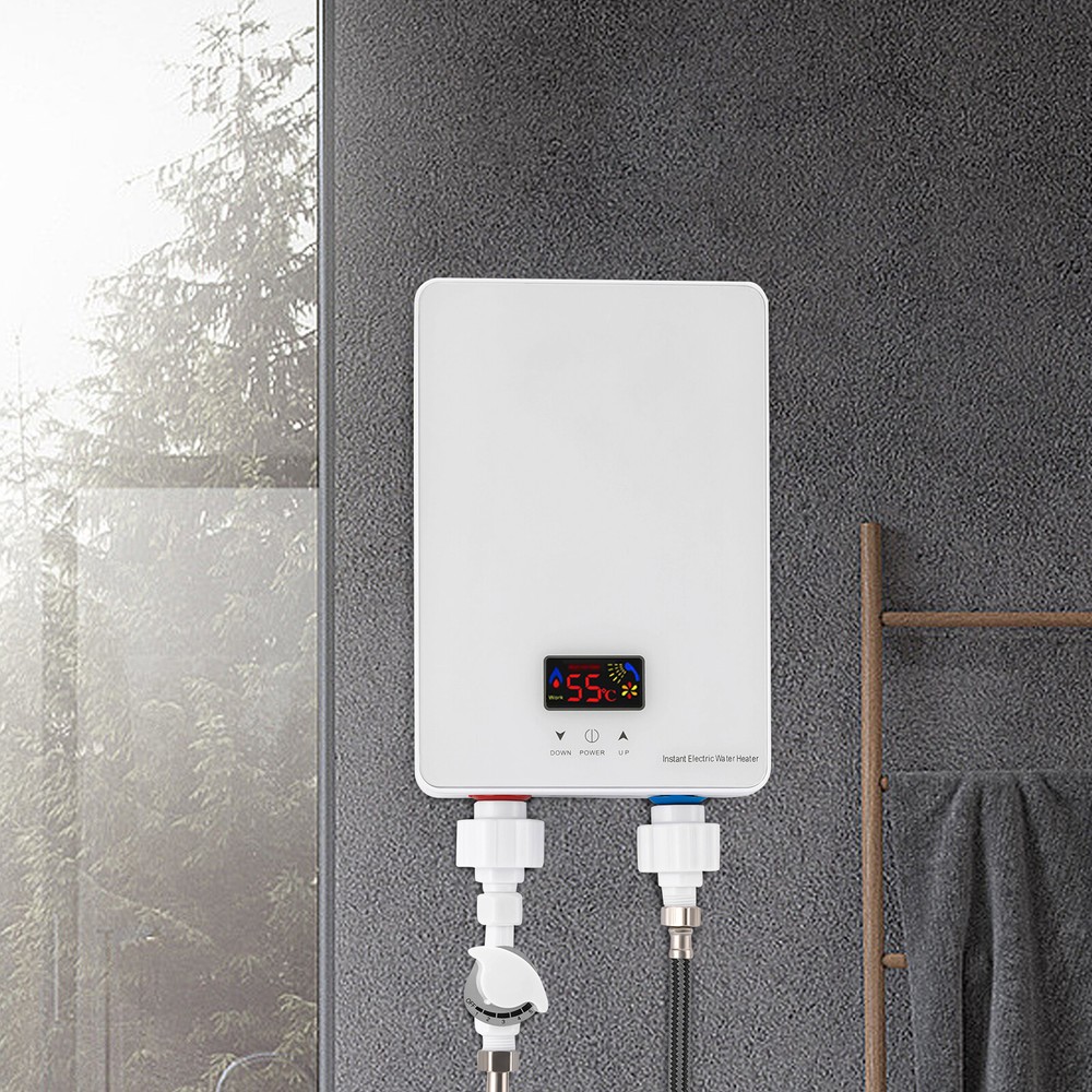 220v Tankless Hot Water Heater Electric Instant Shower Boiler w/ Show Head Kit