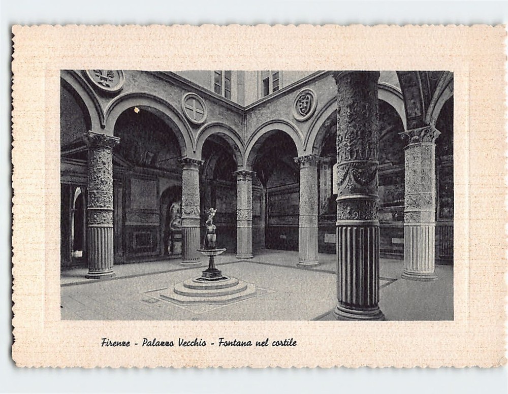 Postcard Fountain In Courtyard Of  Palazzo Vecchio Florence Italy