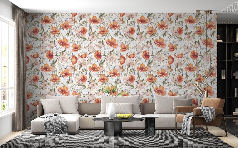 3D Flower Leaves Watercolor Pattern Wall Murals Wallpaper Murals Wall Sticker 11