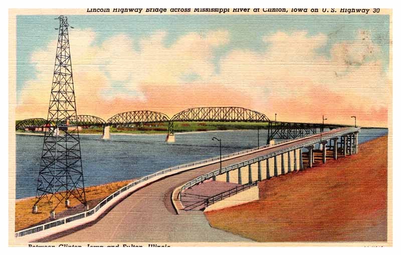 Postcard BRIDGE SCENE Clinton Iowa IA m/09 AP5871