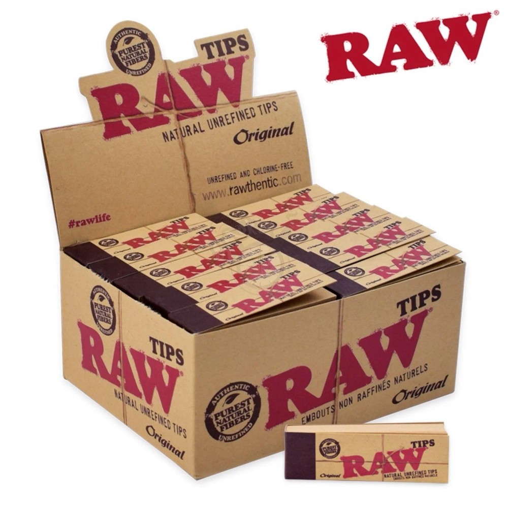 Raw Natural Paper Tips, Brown - Pack of 50-FREE SHIPPING