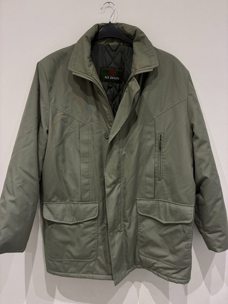 Aldon Olive Green Quilted Field Jacket Size 42 L Country Style Coat