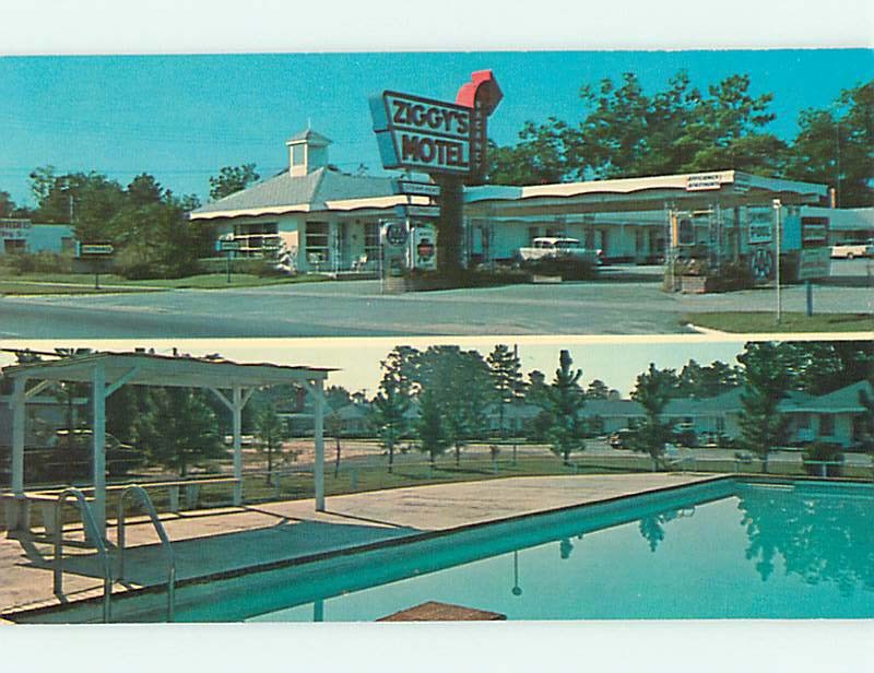 Unused Pre-1980 OLD CARS & ZIGGY'S MOTEL Bamberg South Carolina SC u0120@