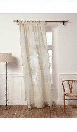 Solino Home 100% Pure Linen Sheer Curtain 52