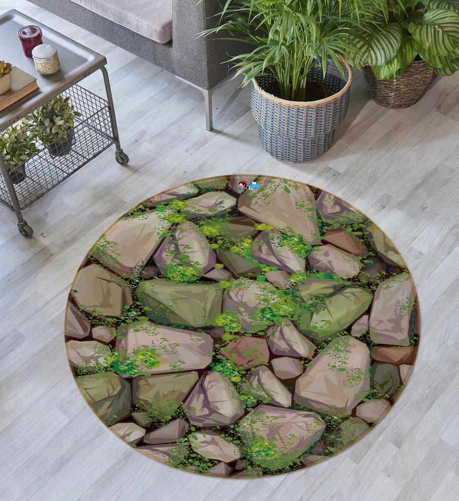 3D Hand Painted Stones NAO10256 Game Rug Mat Elegant Photo Carpet Mat Fay