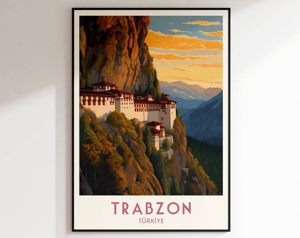 Trabzon Travel Print Turkiye Print Turkiye Home Decor Retro Wall Art Wedding