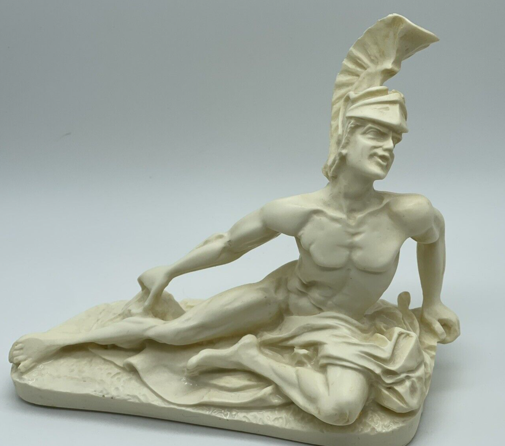 KARYATIS Achilles Sculpture Ancient Greek Hero ~ Alabaster Made in Greece-image