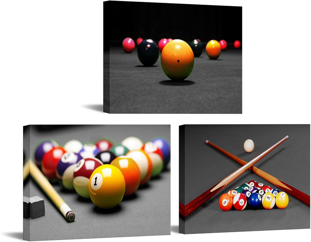Billiards Canvas Wall Art Pool Table Pictures Leisure Sport Painting Snooker Pho