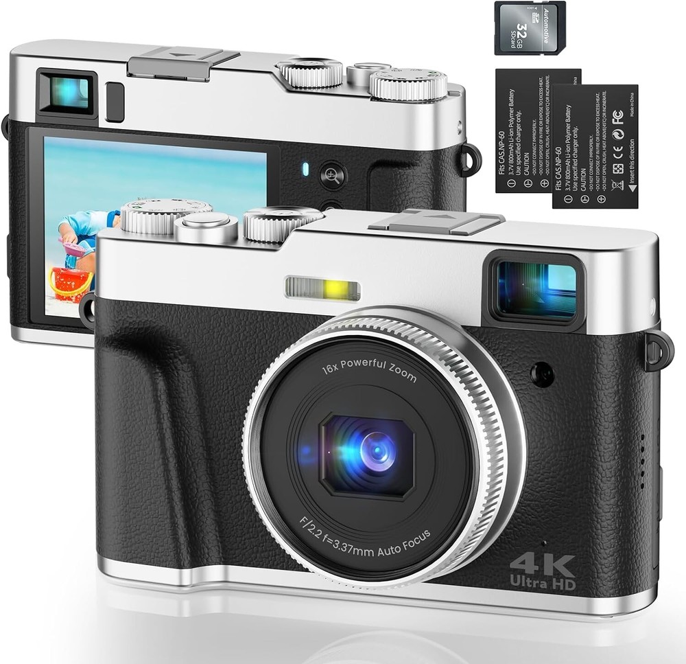 Digital Camera, Photography Autofocus 48MP YouTube Vlogging Camera, 16X Digital