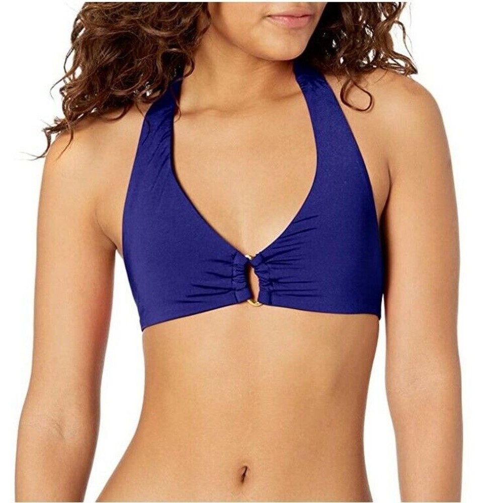 Trina Turk Women Ultramarine Getaway Ring Halter Swin Bikini Top Size US 8