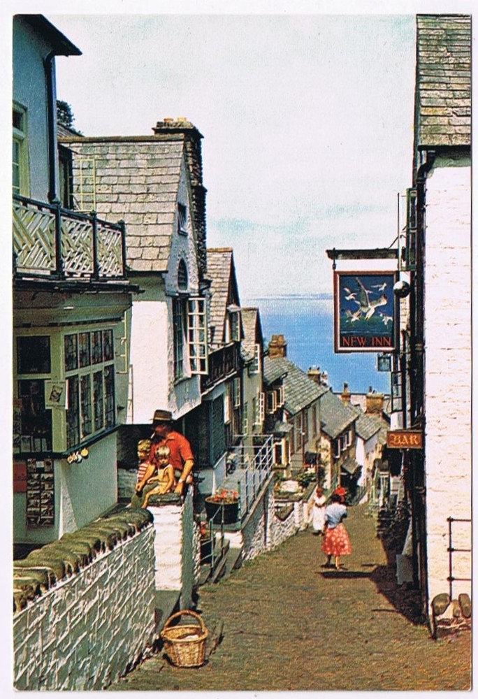 Postcard High Street Clovelly Devon England UK
