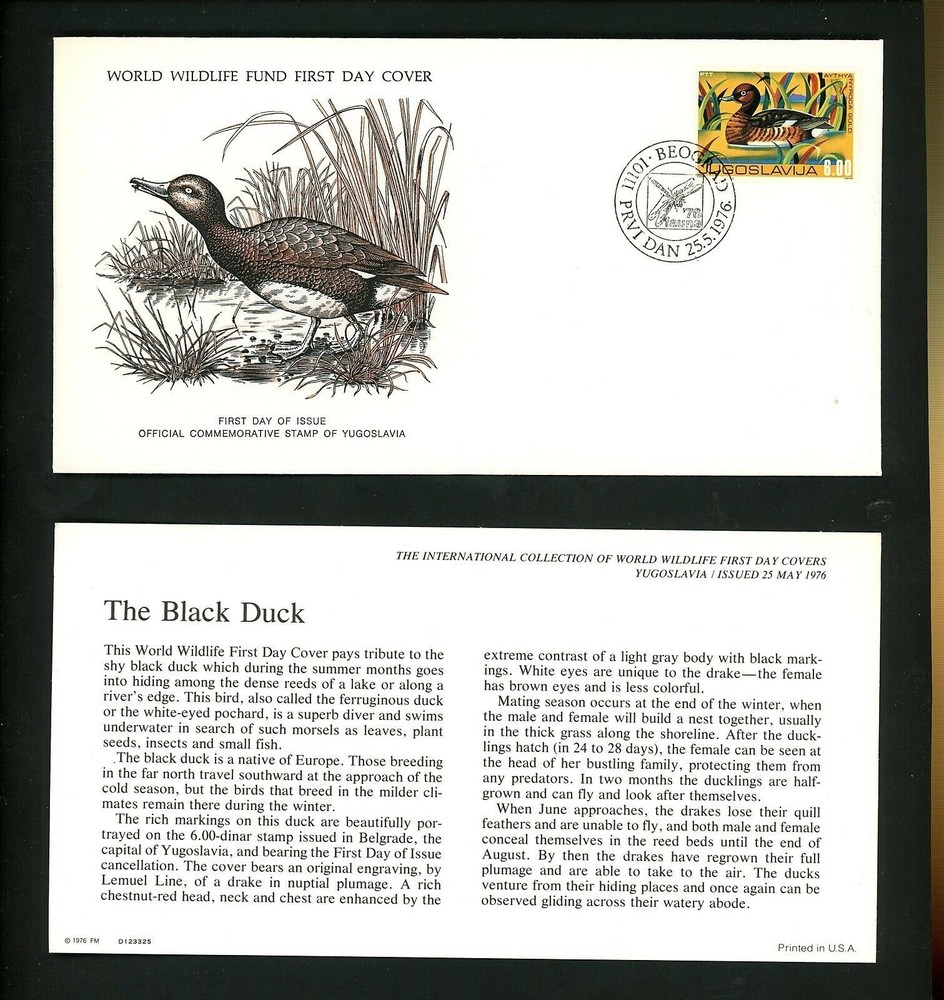 Postal History Yugoslavia FDC #1298 animals ducks birds 1976