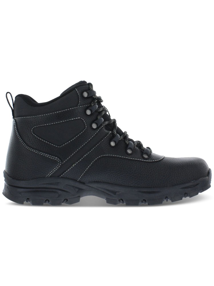 Vintage Black Weatherproof Mens 1-Inch Platform Jasper Block Heel Hiking Boots Size 12 M