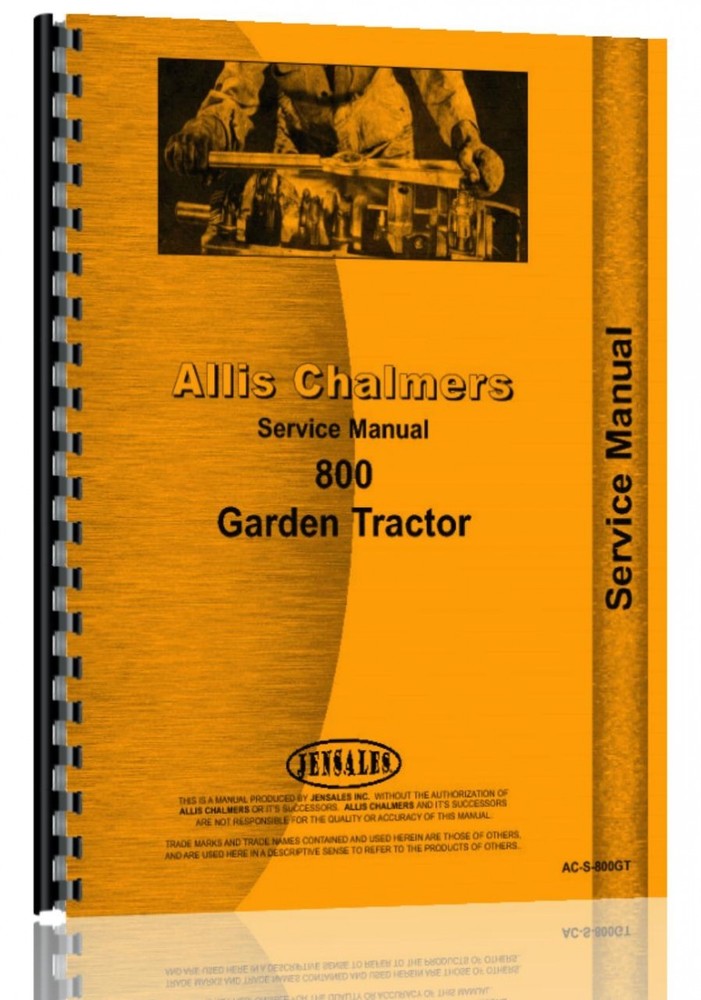 Allis Chalmers 800 Lawn Garden Tractor Repair Service Manual
