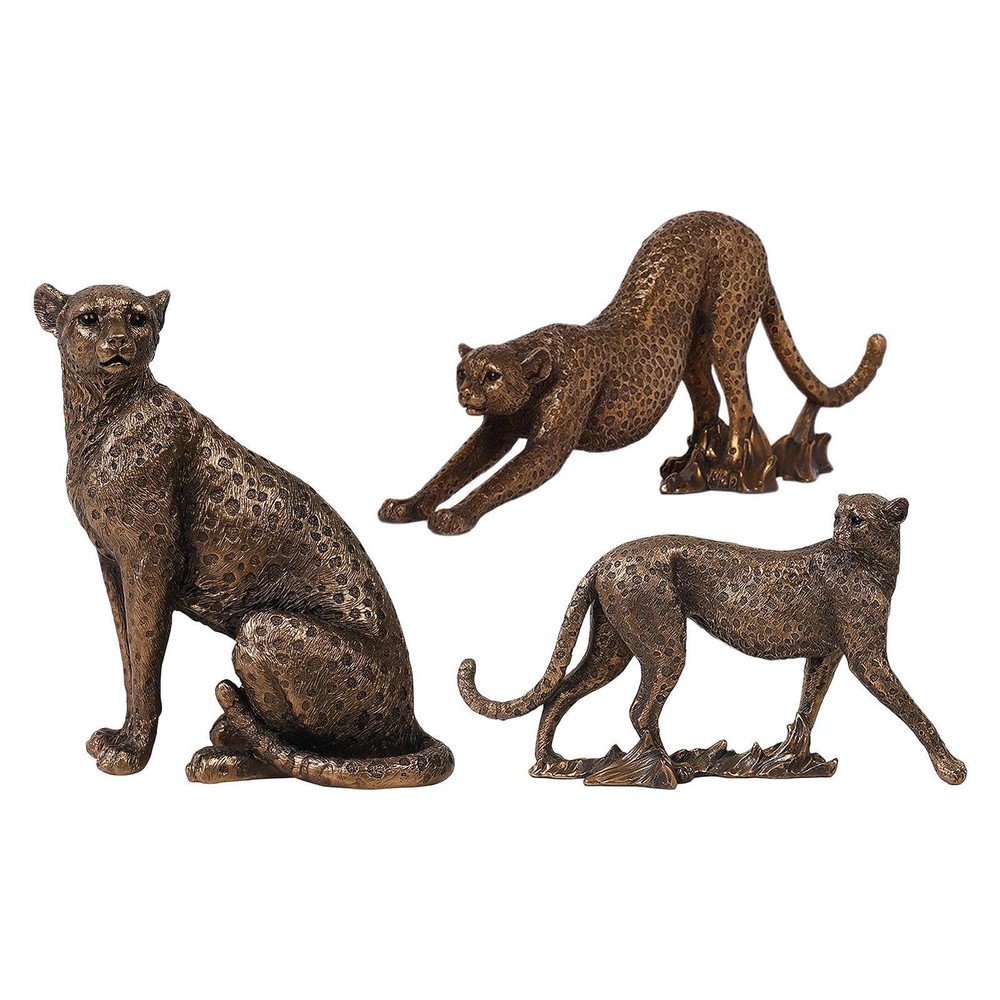 Resin Art Leopard Sculpture Ornament Figurine Statue Office Decoration