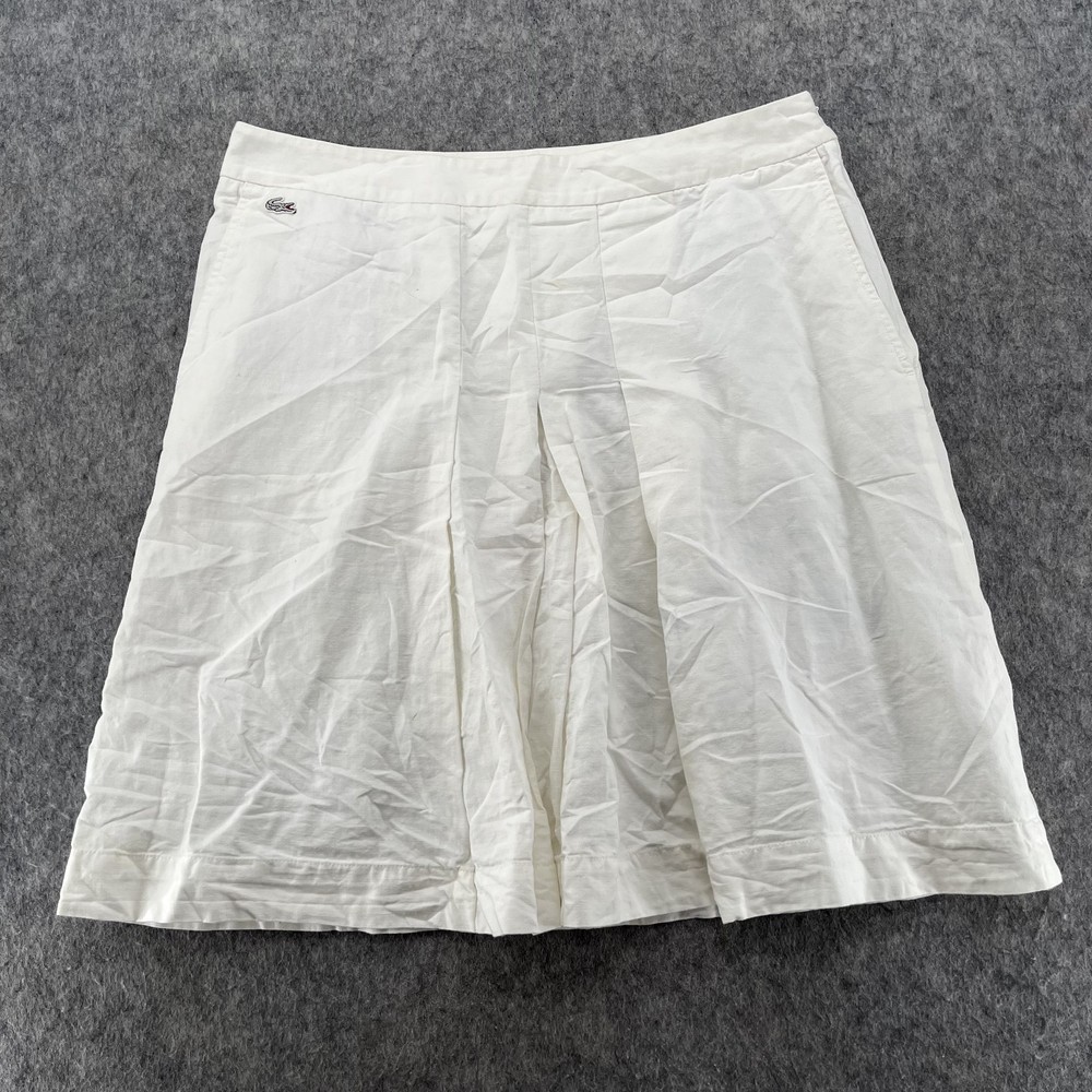 Vintage Lacoste Womens Size 42 White Cotton Skirt