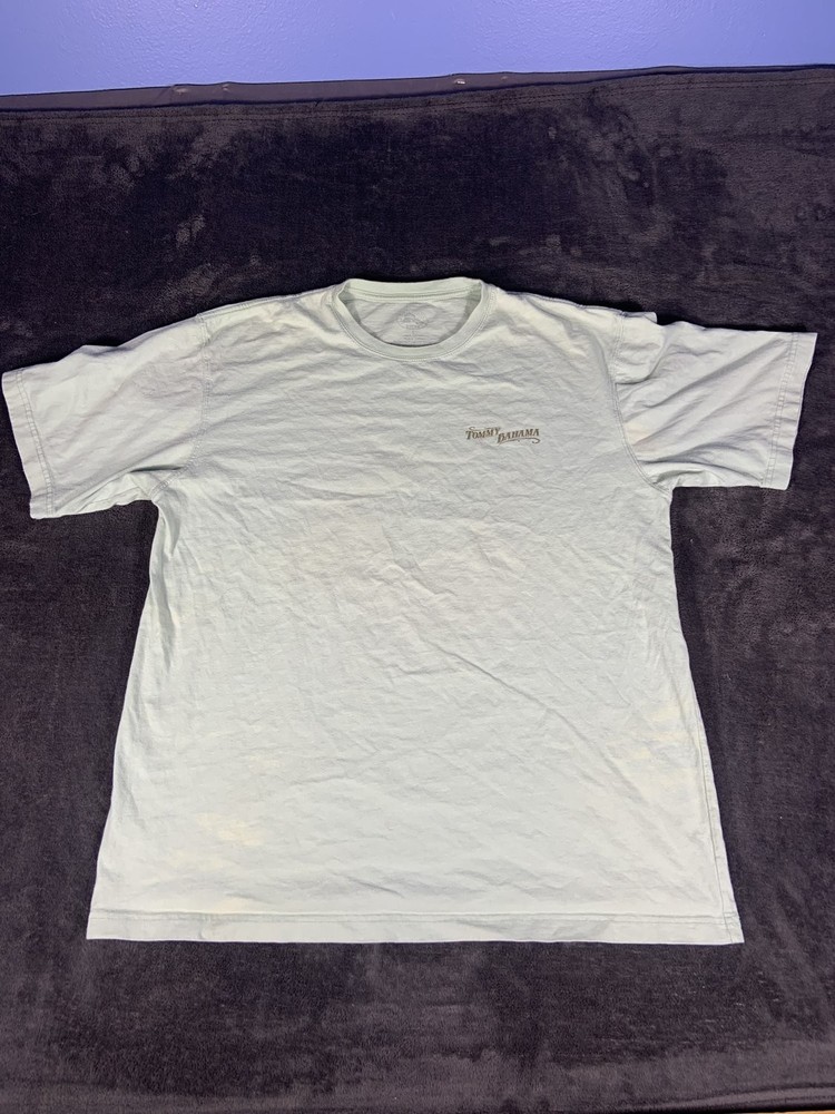 Tommy Bahama Bermuda Triangle Billiards T-Shirt Mens Large Blue Pool Graphic Tee