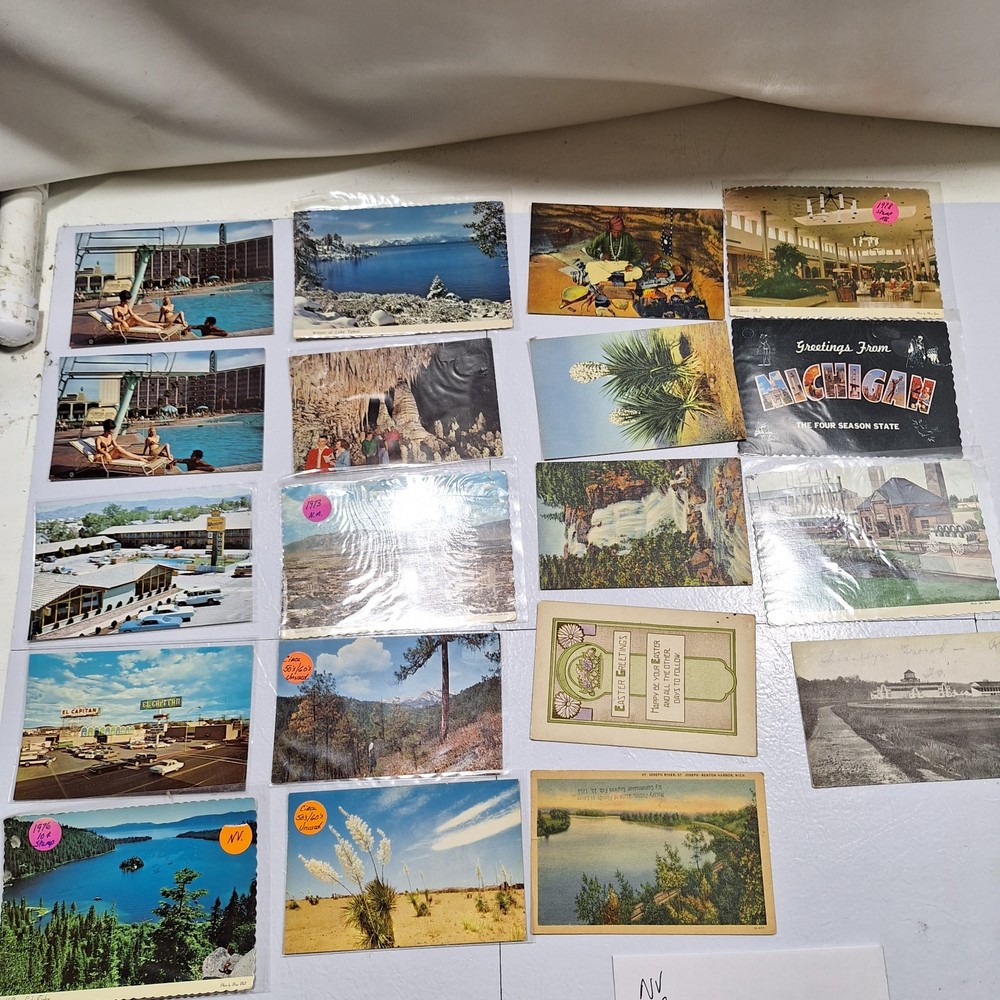 Lot of 19 antique and Vintage Postcards From Nevada New Mexico Michigan