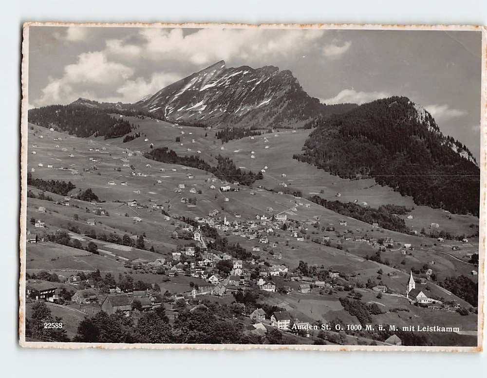 Postcard Aerial View Amden Switzerland