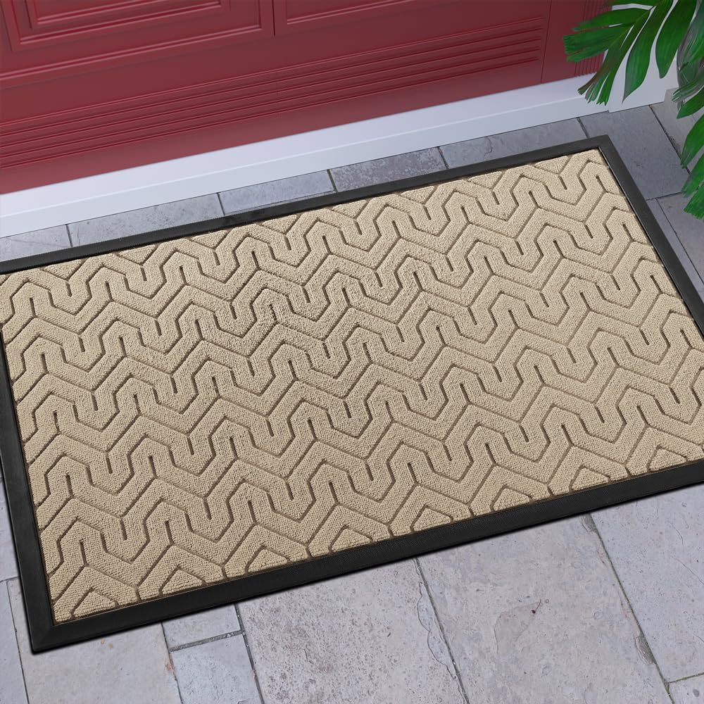 Durable 29.5x17 Waterproof Front Door Mat for Indoor and Outdoor Use