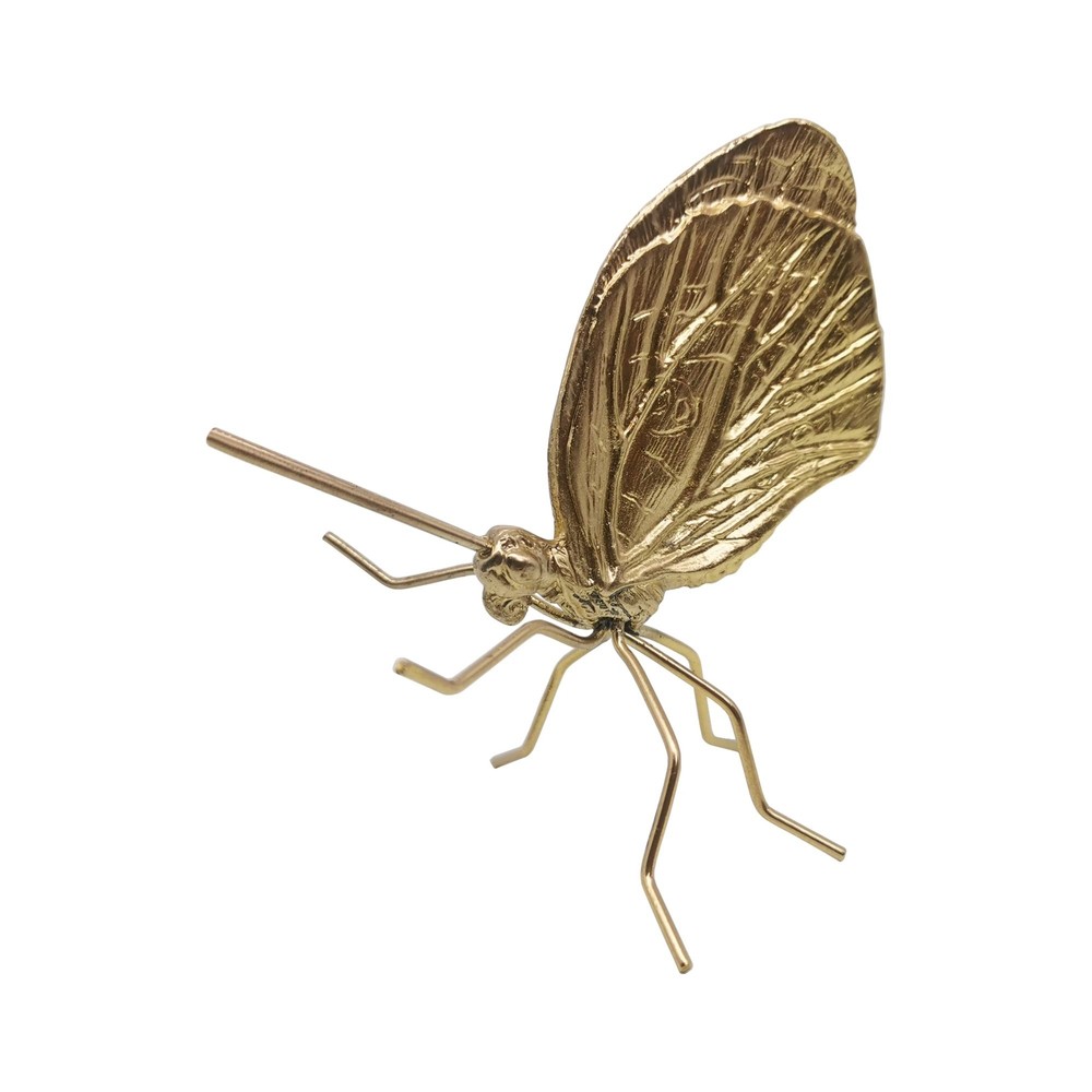 Gold Butterfly Sculpture Solid Metal Insect Ornament Mini Butterfly Figurine ...