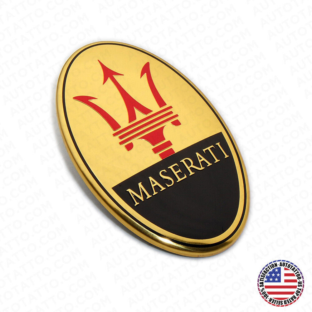 Maserati Ghibli Quattroporte Granturismo Gold Front Bumper Logo Emblem Badge