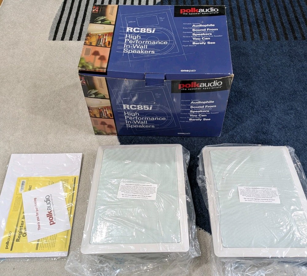 NEW Polk Audio RC85i High Performance In-Wall Speakers One Pair Audiophile NEW