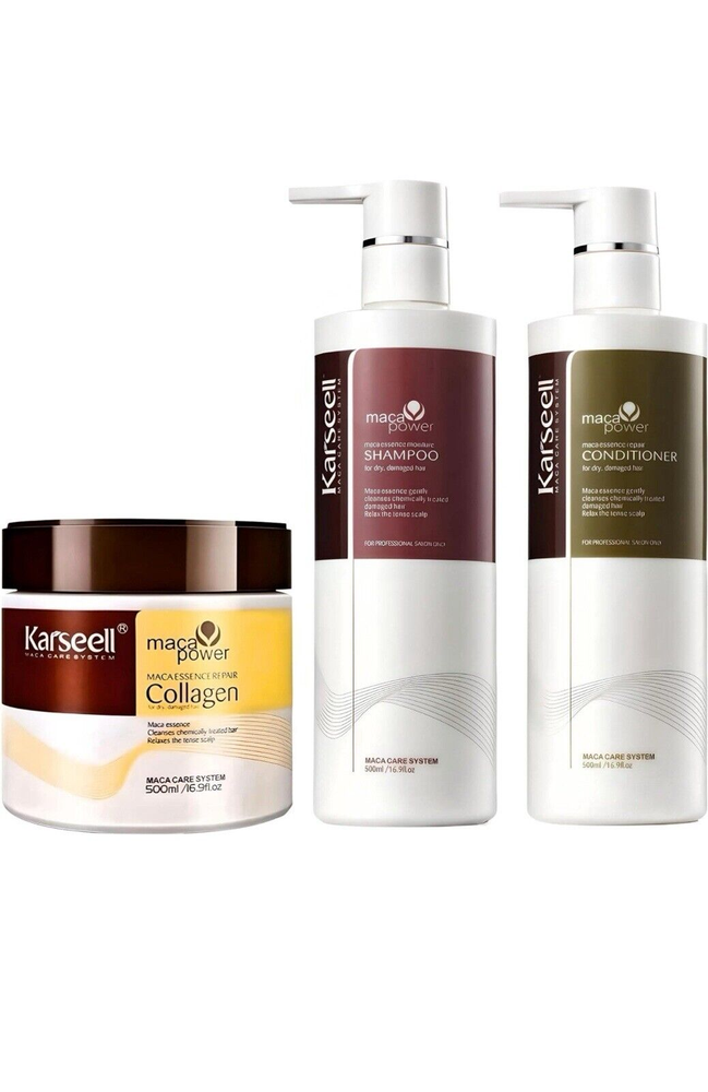 Karseell Hair Repair Set with Shampoo, Conditioner, and Maca Collagen 50.7 Fl Oz