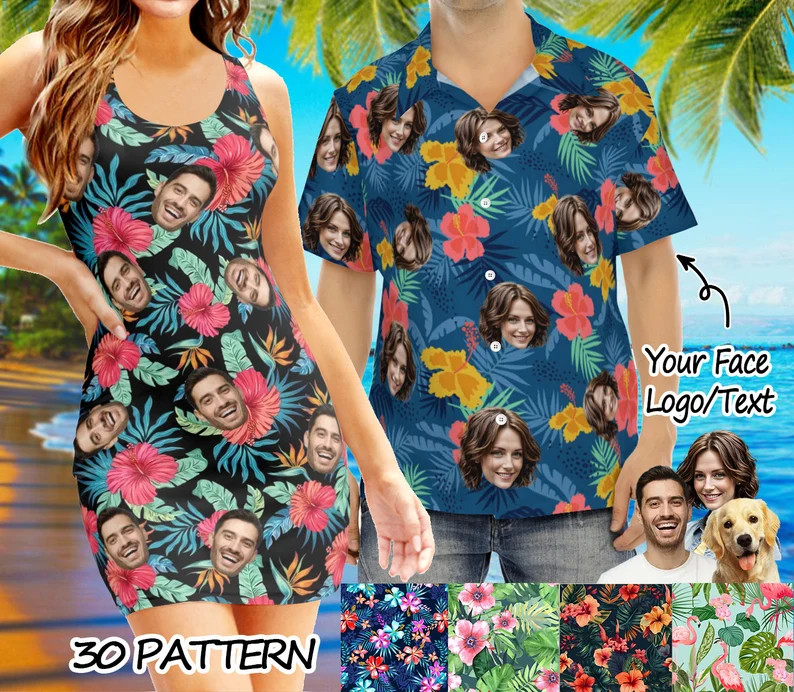 Custom Face Hawaiian Shirt Personalized Photo Aloha Funny Gift