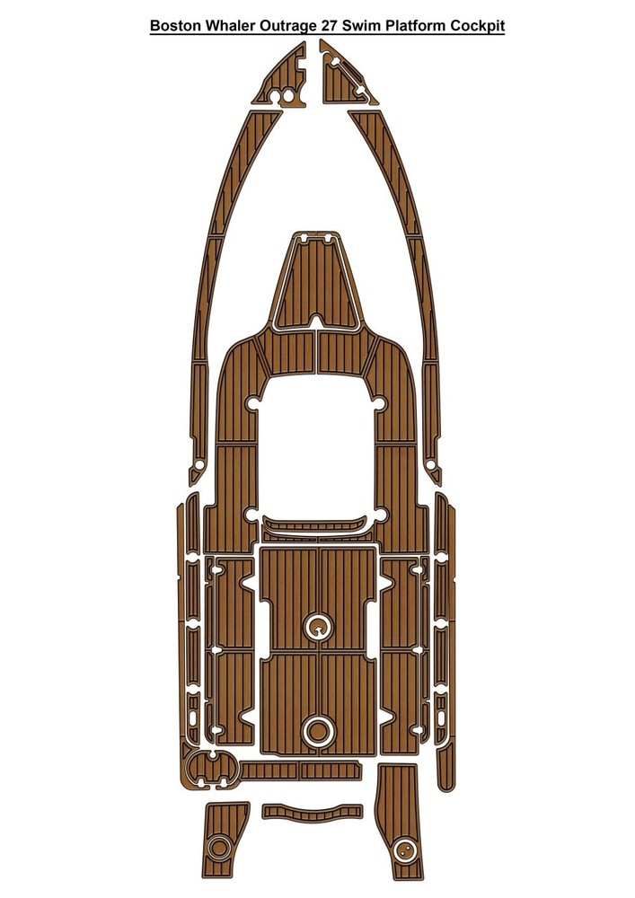 Boston Whaler Outrage 27 Swim Platform Cockpit Pad Boat EVA Foam Faux Teak Floor