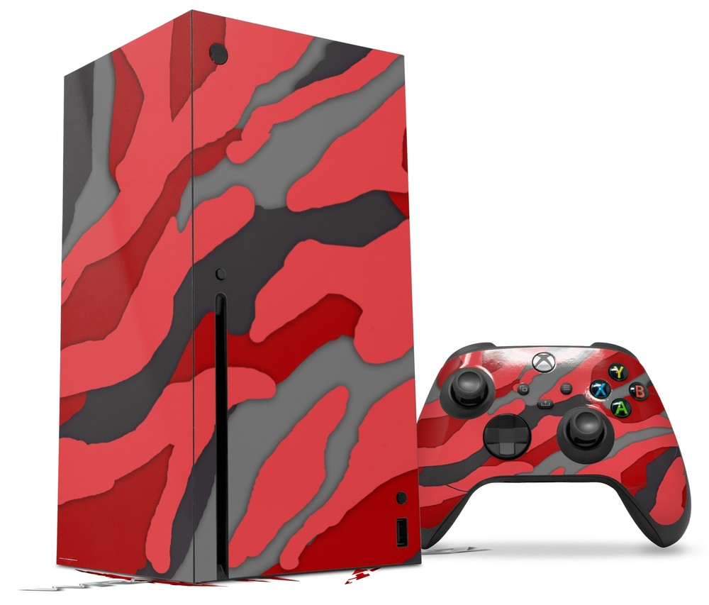 Skin Set for XBOX Series X Camouflage Red