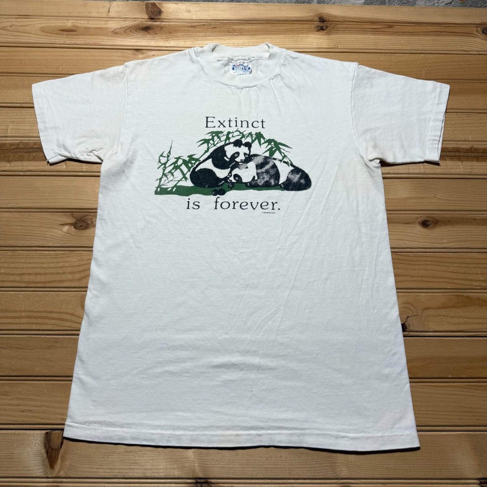 Vintage 1981 Extinct is Forever Panda Conservation Single Stitch Shirt - Medium