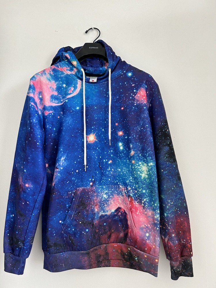 ALDEAONE Galaxy Print Hooded Sweatshirt Unisex Streetwear