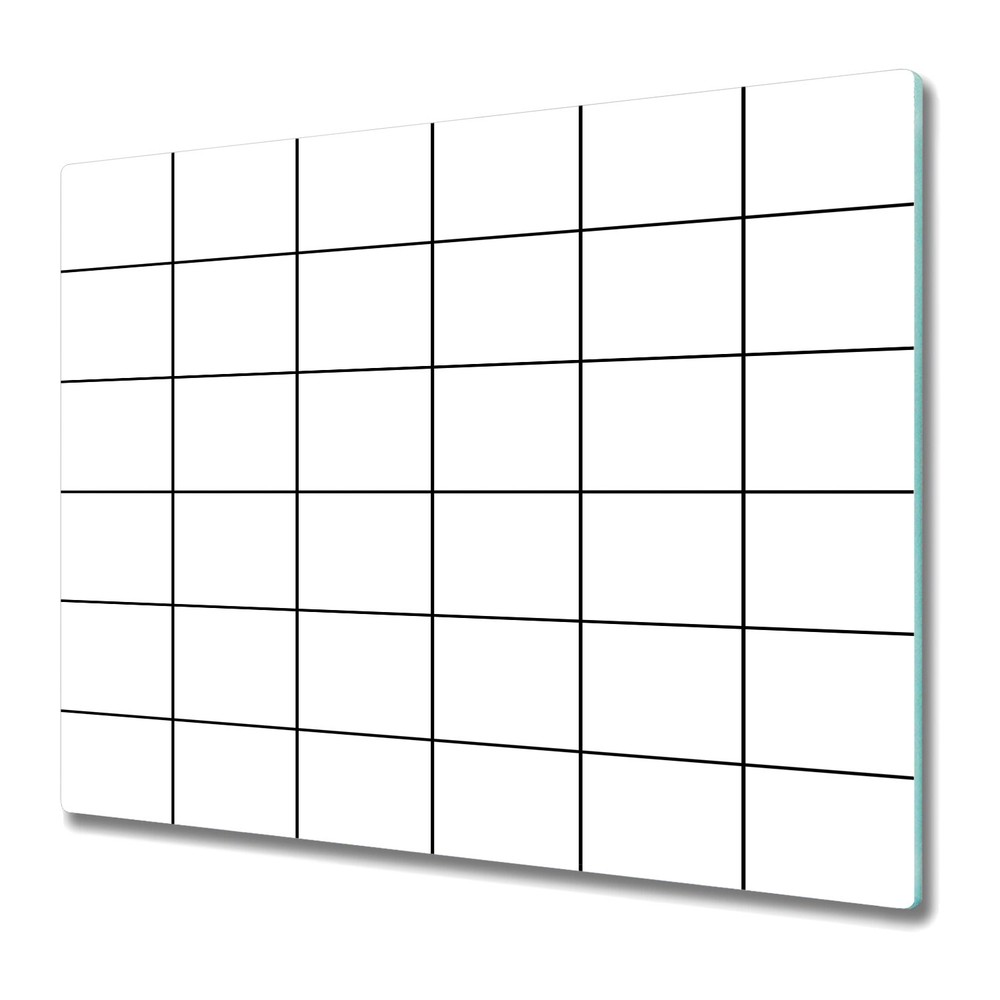 Glass Chopping Cutting Board Worktop Saver Checkers Minimalistic Simple 60x52