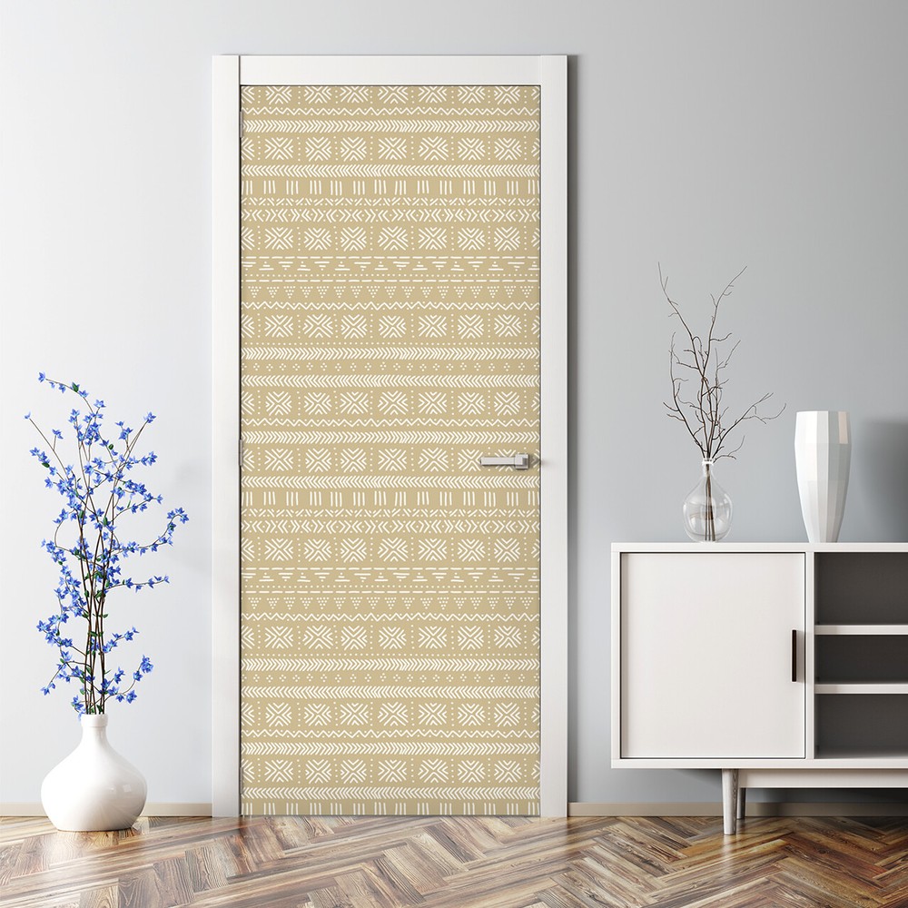 Regular yellow shape Bubble Free yellow Door Decal Reusable self adhesive